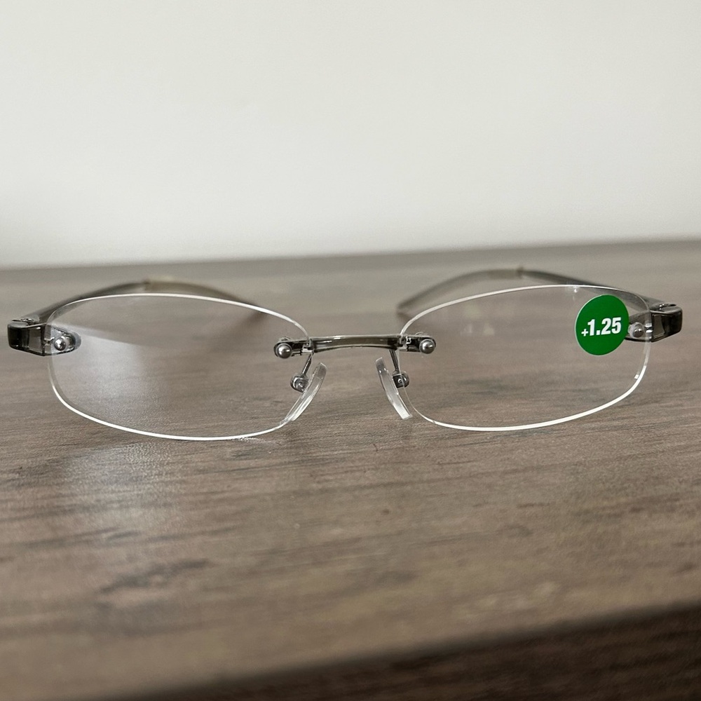 Stylish Clear Lightweight Rimless Reading Glasses +1.25